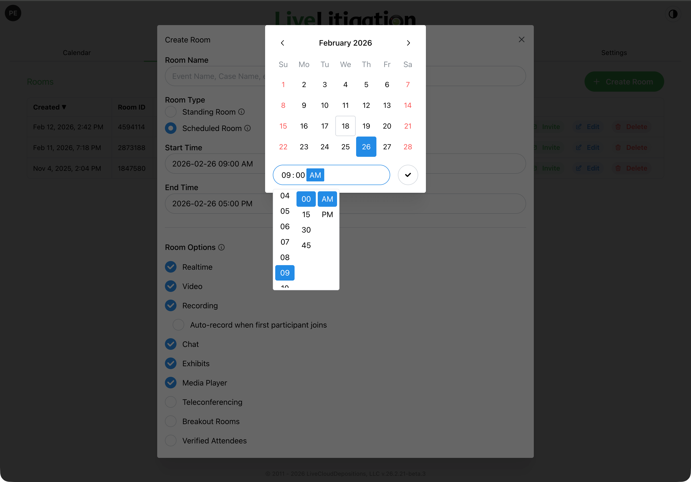 Date and Time Selection