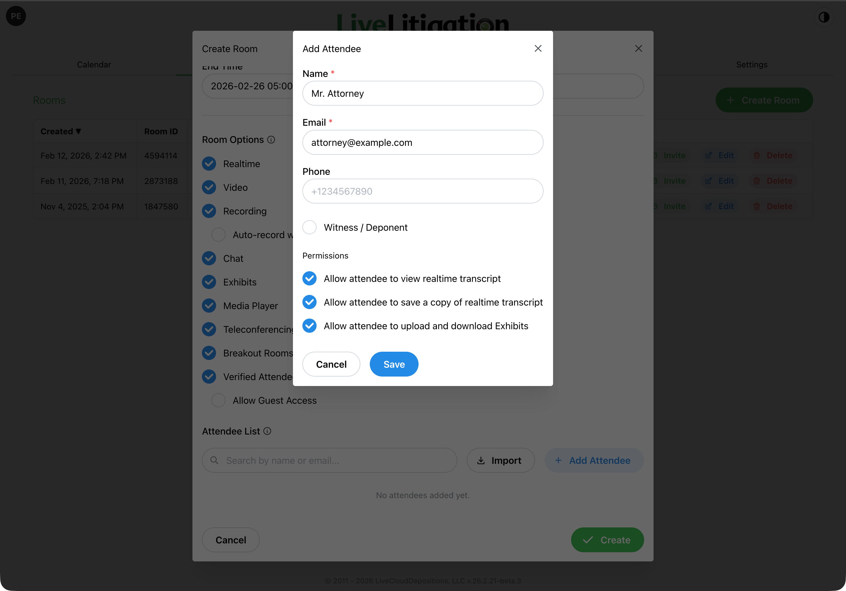 Add Attendee Modal
