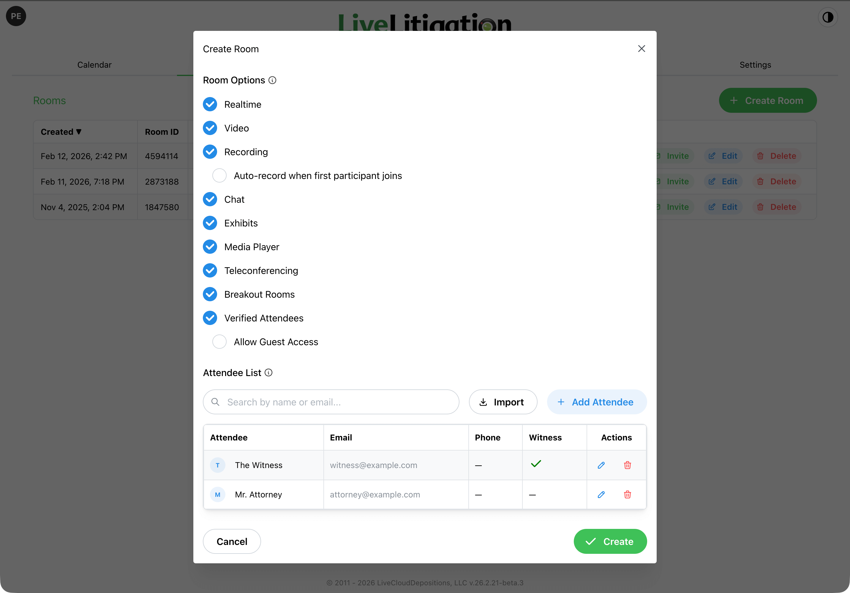 Create Room Button