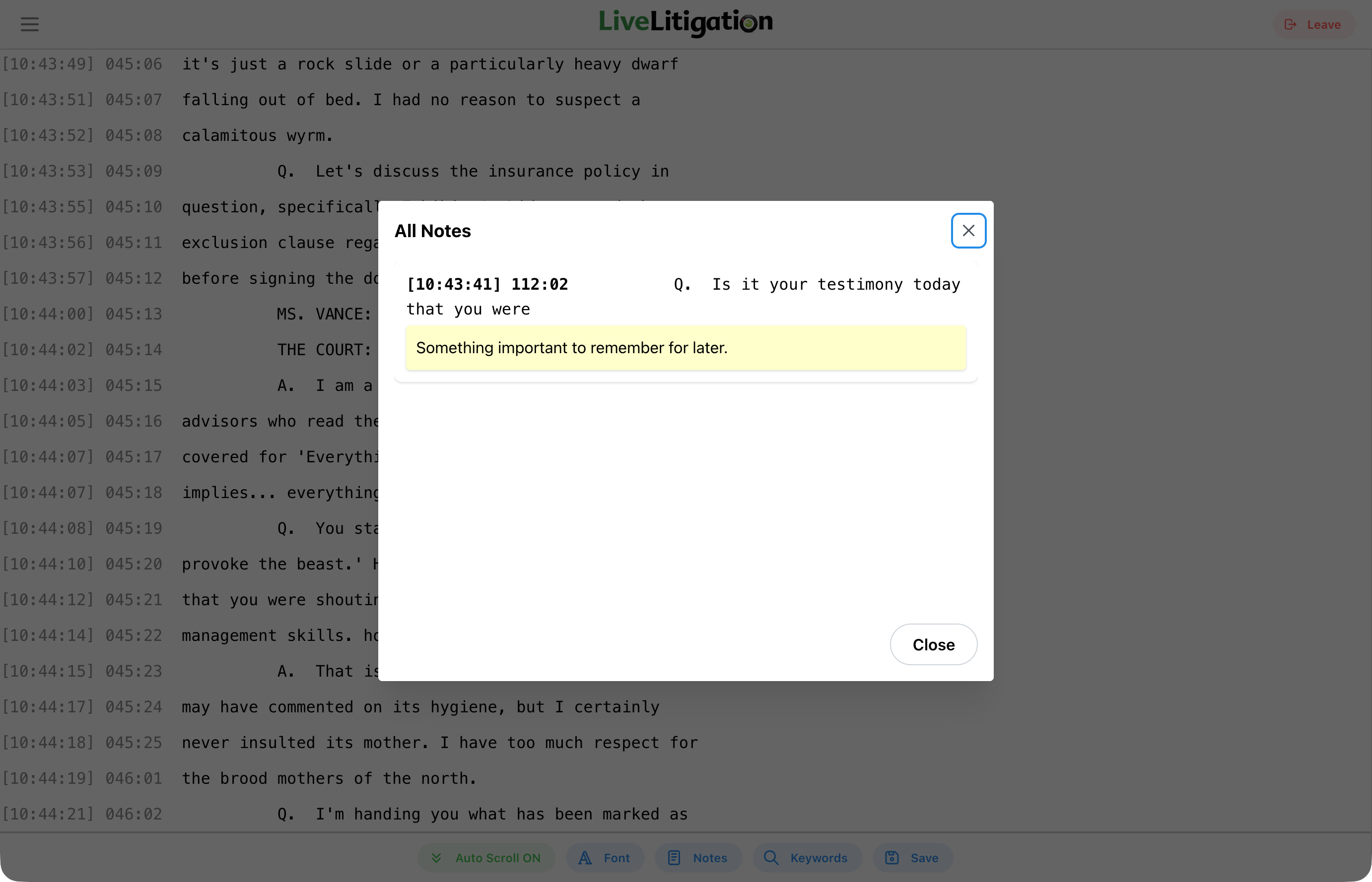 Notes Sidebar